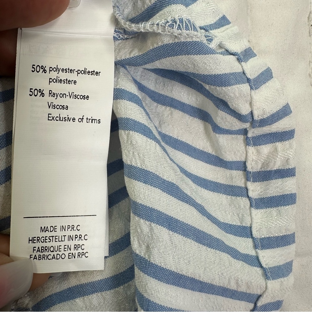 NWT Cupshe Removable Straps Marigold Blosson Blue and White Striped Romper - Picture 14 of 15